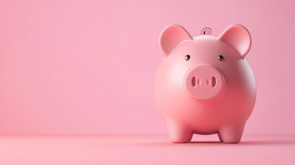 Expanding Piggy Bank 3D Illustration on Pink Background