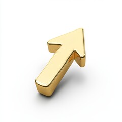 Golden 3D Arrow Icon Pointing Upward for Compact Design Use
