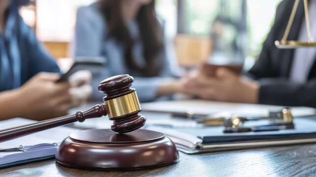 Volunteers offering free legal advice at a local community outreach program.