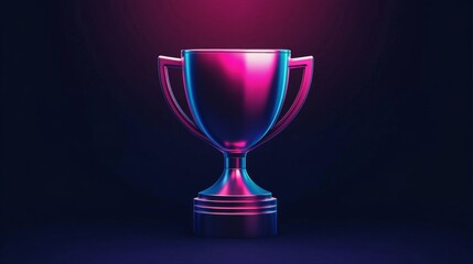 Sleek Modern 3D Trophy Icon for Leaderboard Recognition Purpose