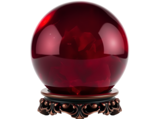 Crimson Oracle's Globe Ornamental Sculpture