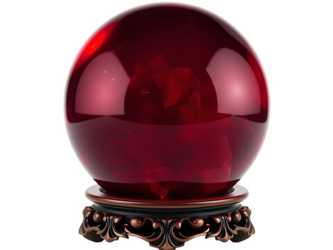 Crimson Oracle's Globe Ornamental Sculpture