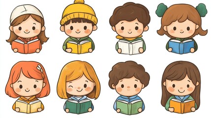 Children Clipart - Fun and colorful clipart featuring children engaged in activities, ideal for educational materials, children's books, and school projects.