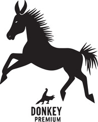 Donkey silhouette vector illustration, Donkey silhouette vector