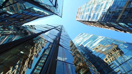 Fototapeta premium futuristic city with glass bridges