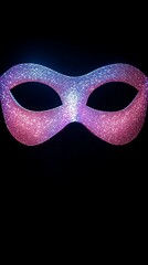Pink Glitter Mask with Dark Background.