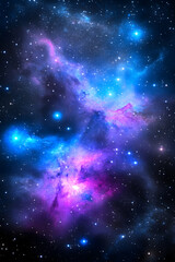 Obraz premium Vibrant nebula with cosmic dust and stars . AI generative