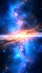 Fototapeta premium Vibrant nebulae and cosmic dust swirl in a breathtaking space scene . AI generative