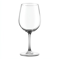 Elegant Empty Wine Glass Isolated on White Background Perfect for Restaurant Menus or Wine Related Designs