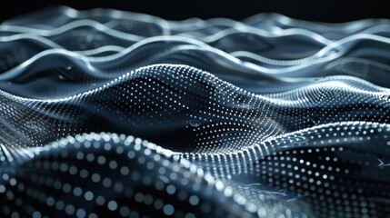 Naklejka premium Pulse Waves: Pulses of energy ripple outward, depicted in digital or futuristic art, symbolizing the expansion of power or force in a dynamic, expanding form. 