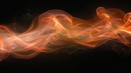 Naklejka premium Flame Trail: A trail of flames captured in 3D illustrations or animations, emphasizing the dynamic movement and intensity as the fire moves through the air. 