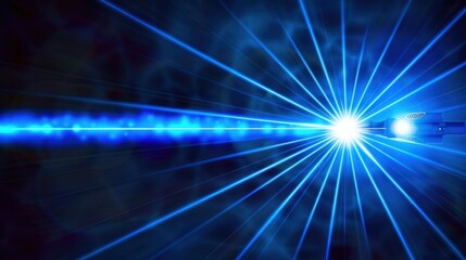 Laser Beam: A straight, narrow beam of light emitted by lasers, often used in sci-fi and futuristic illustrations to convey energy, technology, and cutting-edge power.
