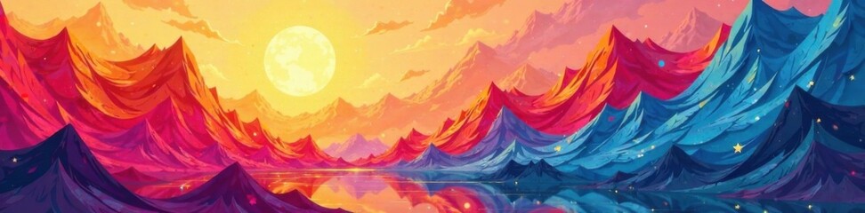 Abstract geometric patterns on a single sheet of paper, isolated flyer mockup, patterned paper