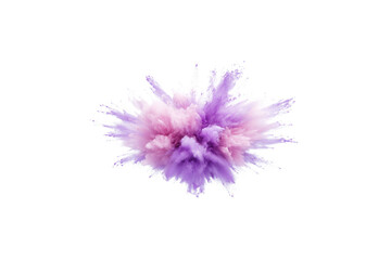 Obraz premium Pastel pink and purple colors scattered in the air on a white background