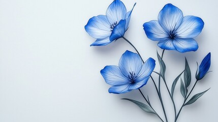 Serene Blue Flowers: A Delicate Bouquet