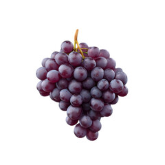 Fototapeta premium A bunch of grapes with rich purple color, isolated on transparent background
