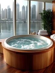 Luxury Spa Hot Tub City View.