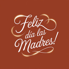 Feliz Dia De Las Madres lettering Spanish Celebrating Happy Mother”s Day Illustration, Hand drawn typography for greeting card, festive poster, flyer, template,background graphic elements
