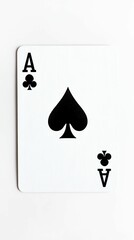 White playing card; ace of spades.
