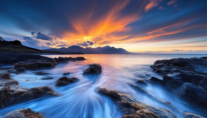 Fototapeta premium Breathtaking Coastal Sunset Over the Highlands