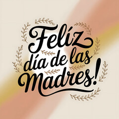 Obraz premium Feliz Dia De Las Madres lettering Spanish Celebrating Happy Mother”s Day Illustration, Hand drawn typography for greeting card, festive poster, flyer, template,background graphic elements