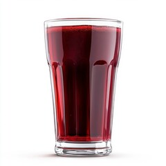 Tall Glass of Dark Red Juice Refreshment Isolated on White Background