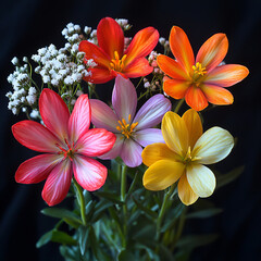 Fototapeta premium nature-inspired wildflower and baby's breath bouquet