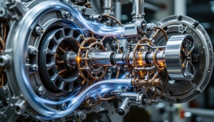 Fototapeta premium A system designed to convert mechanical energy into electrical energy using the principles of electromagnetic induction