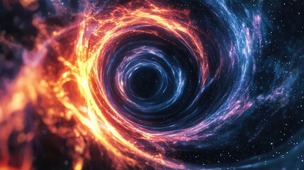 Obraz premium Numerical waves crashing into the event horizon of a black hole.
