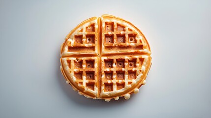 Round waffle, golden brown, light syrup