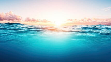 Obraz premium Sunrise over calm ocean waves coastal waters nature photography tranquil environment scenic view serene concept