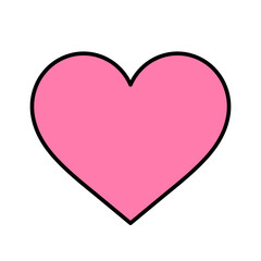 Minimal heart icon, vector illustration, pink