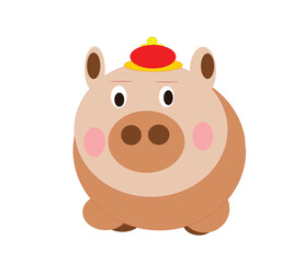 Fototapeta premium pig icon fun cartoon design.eps