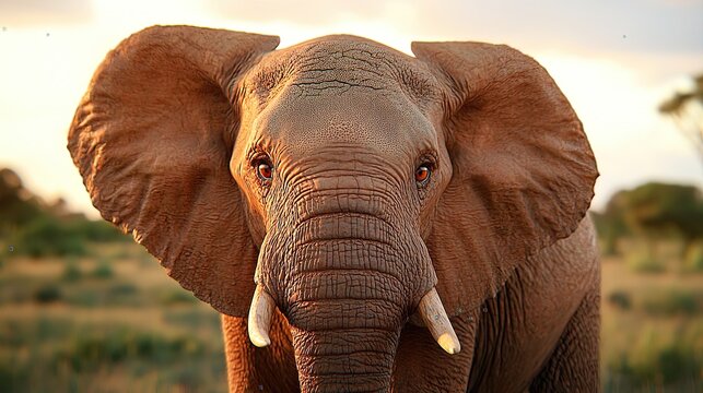 Majestic elephant encounter african savanna wildlife photography golden hour close-up nature's majesty