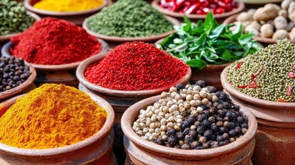 Fototapeta premium Colorful Spice Market Display