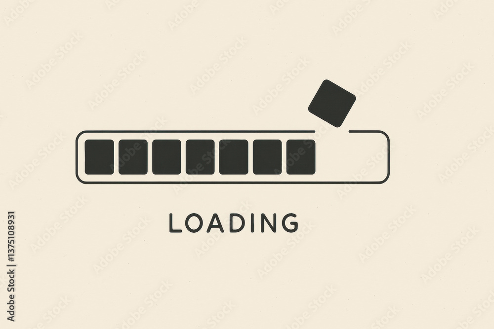 Poster loading status: abstract representation of a loading bar, signifying progress and anticipation with 