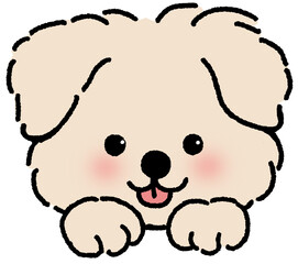 앞발 내민 귀여운 강아지 일러스트 스티커 © titi.drawing