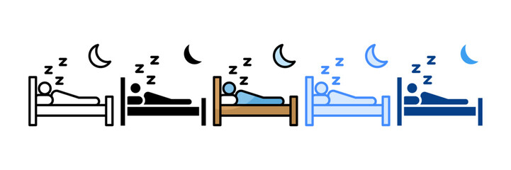 Sleep Counseling Icon Set Multiple Style Collection