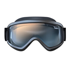 A pair of ski goggles with anti-fog lenses, isolated on transparent background