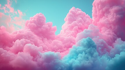 Fototapeta premium Dreamlike Pink and Blue Cloudscape: A Surreal Sky