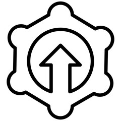 Finance settings icon showcasing an upward trend, emphasizing stock trading, investment optimization, market growth, economic success, and financial management with transparent background