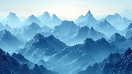 Fototapeta premium Majestic Blue Mountain Range: A Serene Landscape