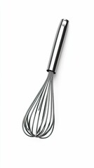 Metal whisk isolated on white background.