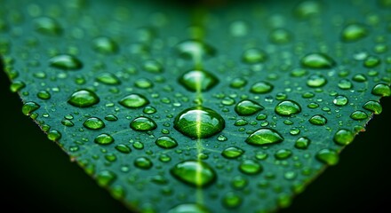 Dewdrops on a Leaf