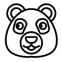 Panda Bear Vector Line Icon Design