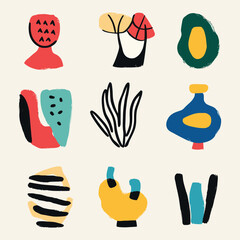 Abstract Collection of Organic plants Figures and Shapes 