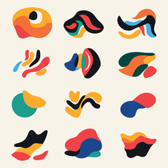 A set of colorful collection abstract forms