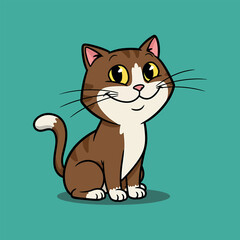 Fototapeta premium A cartoon cat adorable illustration.