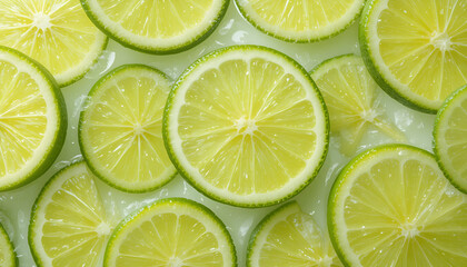 Fresh lime slices, isolated on a transparent background—perfect for health-focused content, cocktail recipes, and culinary graphics.