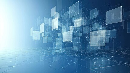 Obraz premium Abstract Digital Network: A Futuristic Vision of interconnected data and information